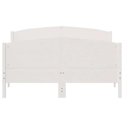 vidaXL Bed Frame without Mattress White 150x200 cm King Size Solid Wood Pine