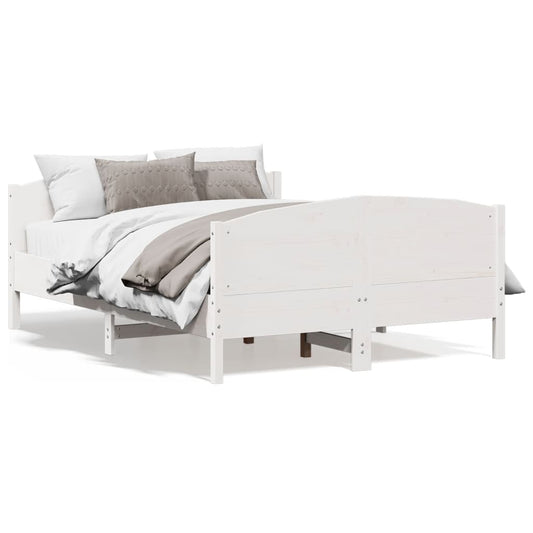 vidaXL Bed Frame without Mattress White 140x200 cm Solid Wood Pine