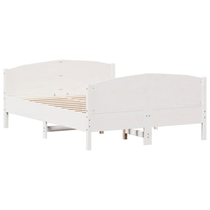 vidaXL Bed Frame without Mattress White 140x200 cm Solid Wood Pine