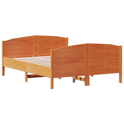 vidaXL Bed Frame without Mattress Wax Brown 140x200 cm Solid Wood Pine
