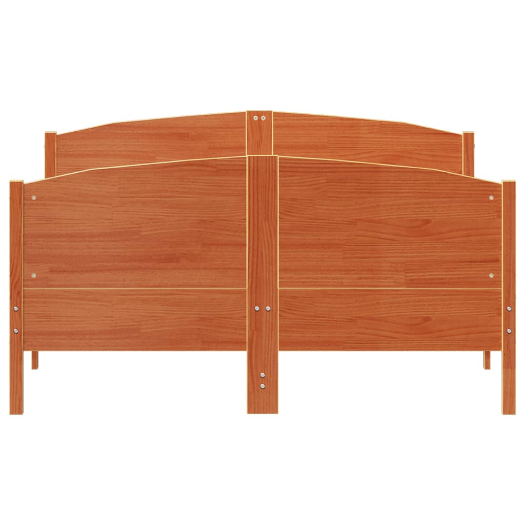 vidaXL Bed Frame without Mattress Wax Brown 140x200 cm Solid Wood Pine