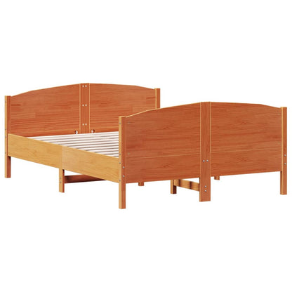 vidaXL Bed Frame without Mattress Wax Brown 140x200 cm Solid Wood Pine