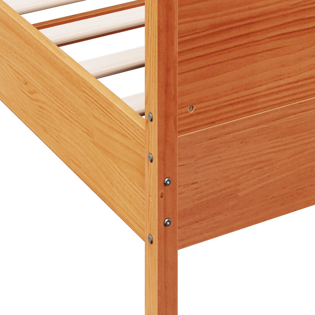vidaXL Bed Frame without Mattress Wax Brown 140x200 cm Solid Wood Pine