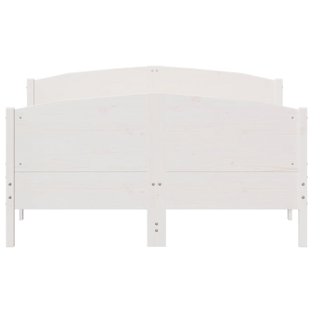 vidaXL Bed Frame without Mattress White 120x200 cm Solid Wood Pine