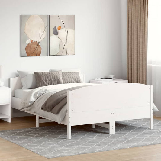 vidaXL Bed Frame without Mattress White 120x200 cm Solid Wood Pine