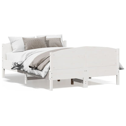 vidaXL Bed Frame without Mattress White 140x190 cm Solid Wood Pine