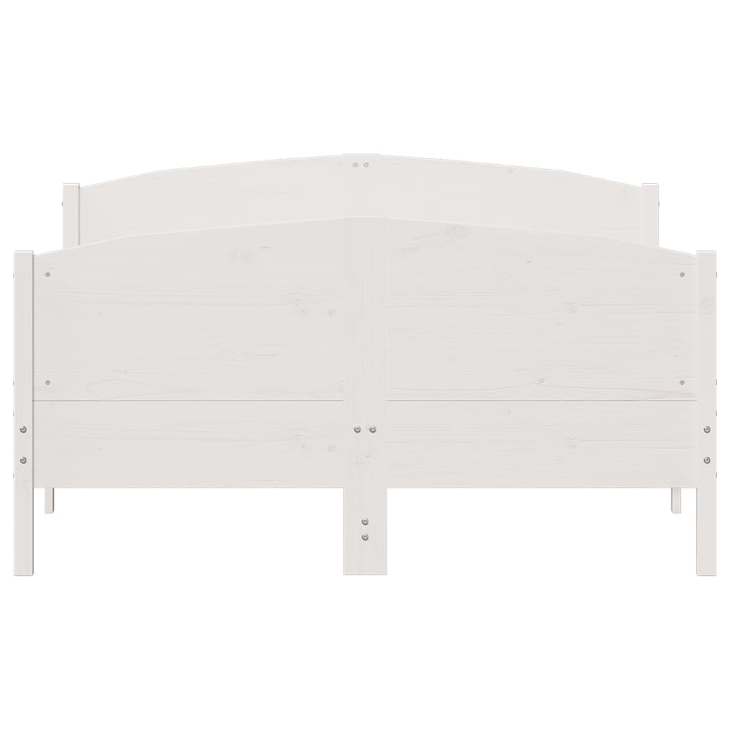 vidaXL Bed Frame without Mattress White 140x190 cm Solid Wood Pine