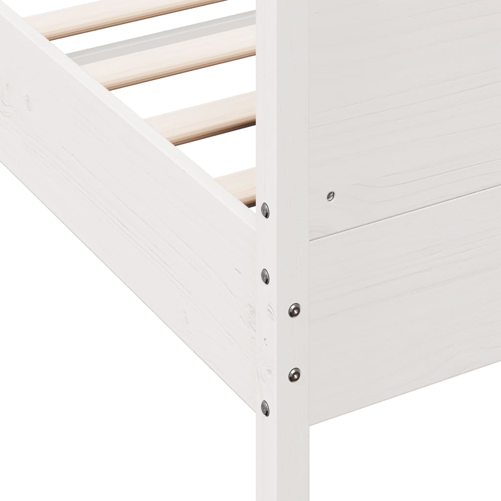vidaXL Bed Frame without Mattress White 140x190 cm Solid Wood Pine