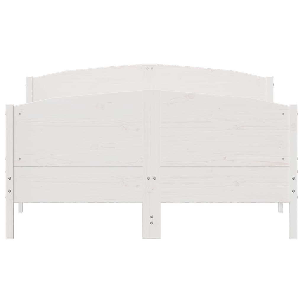 vidaXL Bed Frame without Mattress White 135x190 cm Double Solid Wood Pine