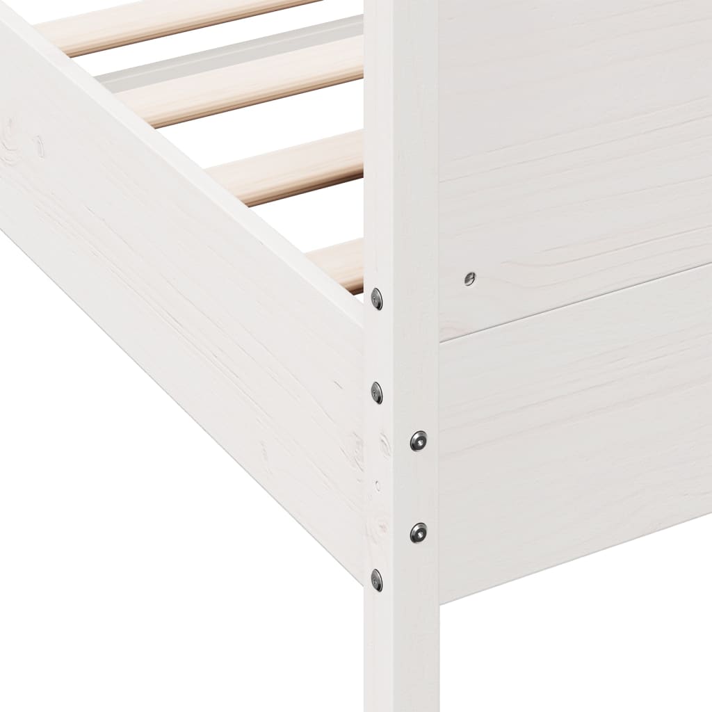vidaXL Bed Frame without Mattress White 135x190 cm Double Solid Wood Pine