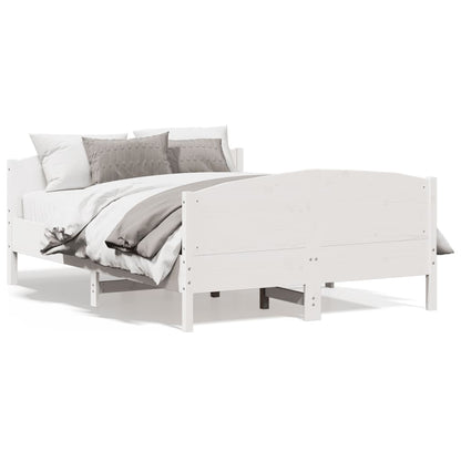 vidaXL Bed Frame without Mattress White 120x190 cm Small Double Solid Wood Pine