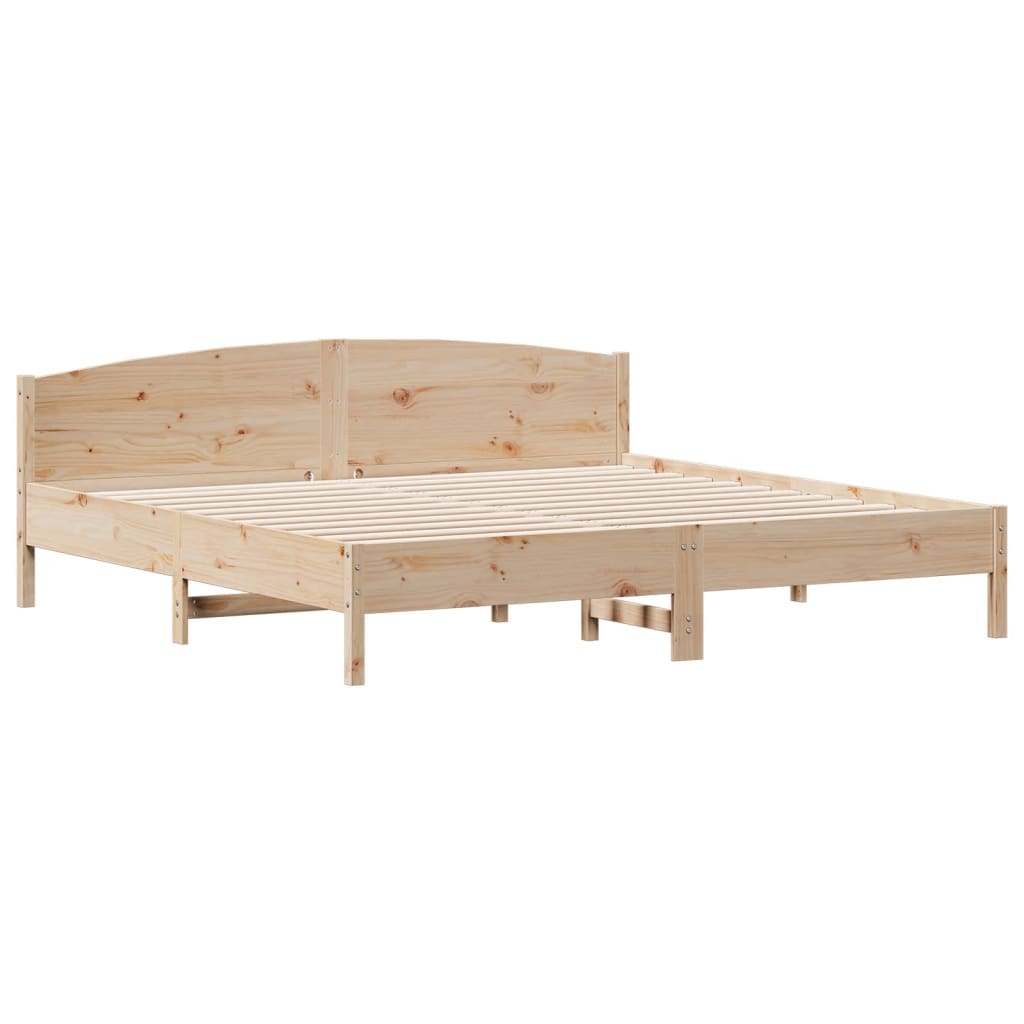 vidaXL Bed Frame | Natural Wood | Solid Pine wood | Super King | Bed Frame