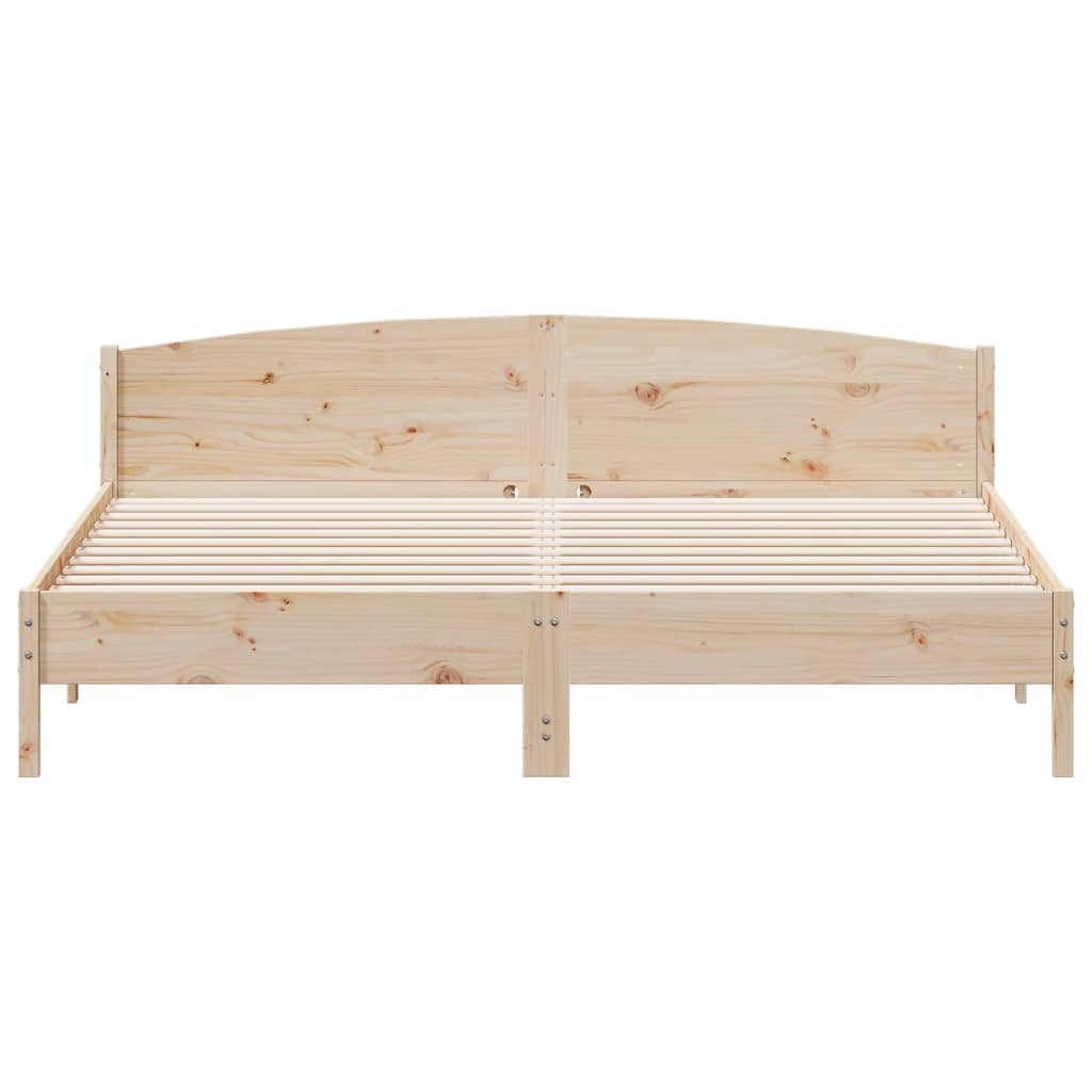 vidaXL Bed Frame | Natural Wood | Solid Pine wood | Super King | Bed Frame