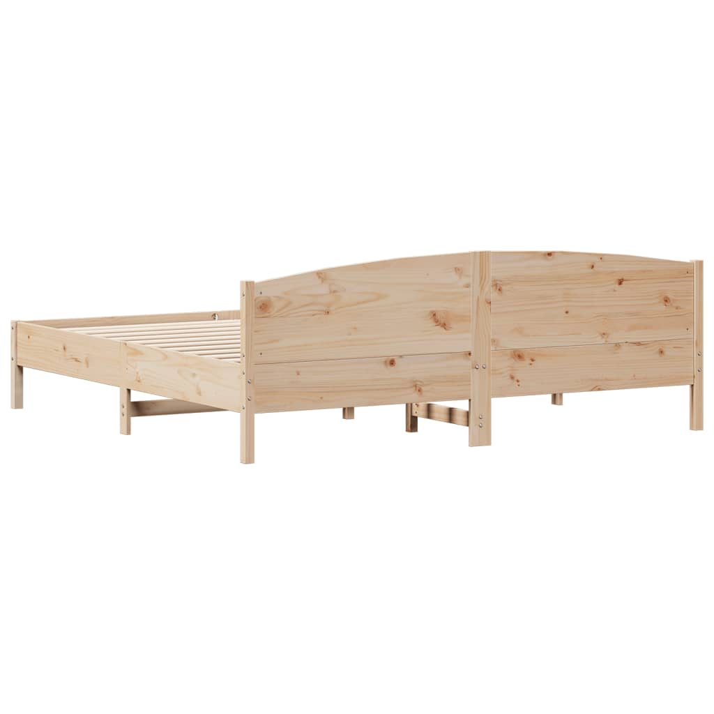 vidaXL Bed Frame | Natural Wood | Solid Pine wood | Super King | Bed Frame