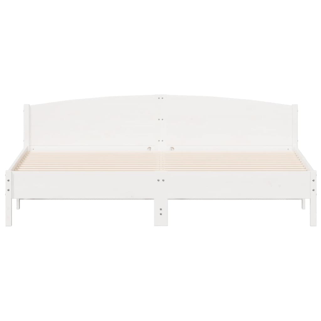 vidaXL Bed Frame | White | Solid pine wood | Super King | Bed Frame
