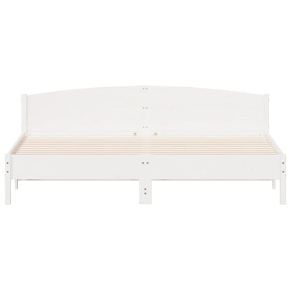 vidaXL Bed Frame | White | Solid pine wood | Super King | Bed Frame