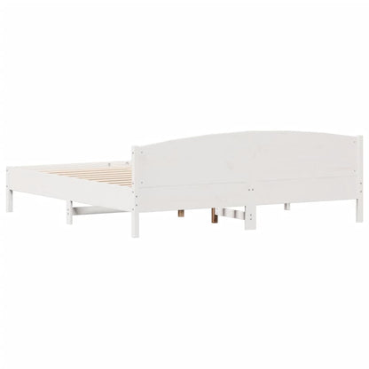 vidaXL Bed Frame | White | Solid pine wood | Super King | Bed Frame