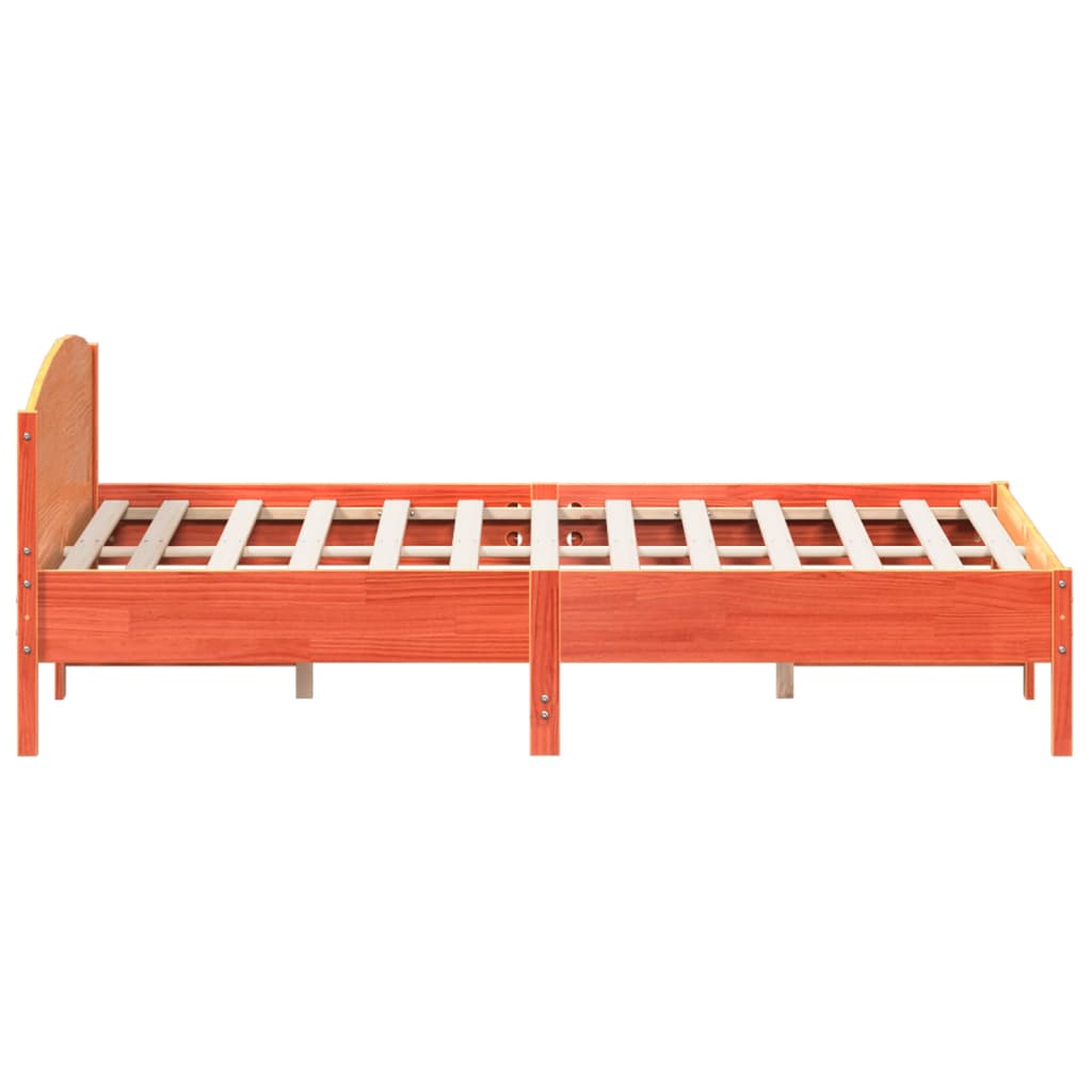 vidaXL Bed Frame | Wax Brown | Solid pine wood, Plywood | Super King |  Durable