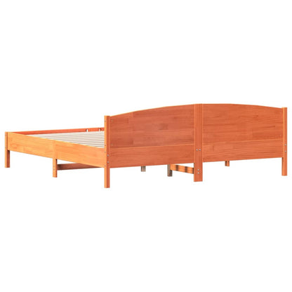 vidaXL Bed Frame | Wax Brown | Solid pine wood, Plywood | Super King |  Durable