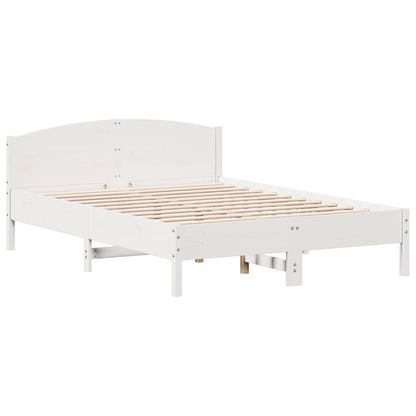 vidaXL Bed Frame | White | Solid Pine Wood, Plywood | King Size | Durable