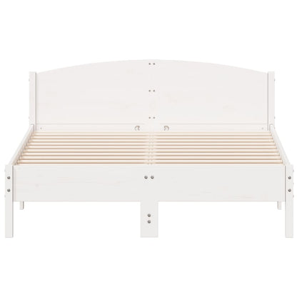 vidaXL Bed Frame | White | Solid Pine Wood, Plywood | King Size | Durable