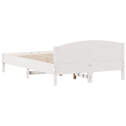 vidaXL Bed Frame | White | Solid Pine Wood, Plywood | King Size | Durable