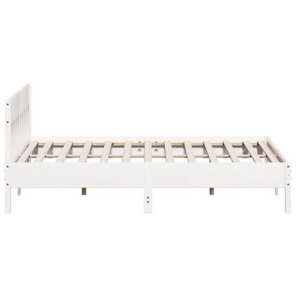 vidaXL Bed Frame without Mattress White 200x200 cm Solid Wood Pine