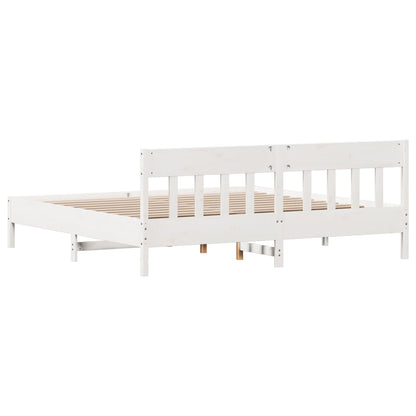 vidaXL Bed Frame without Mattress White 200x200 cm Solid Wood Pine