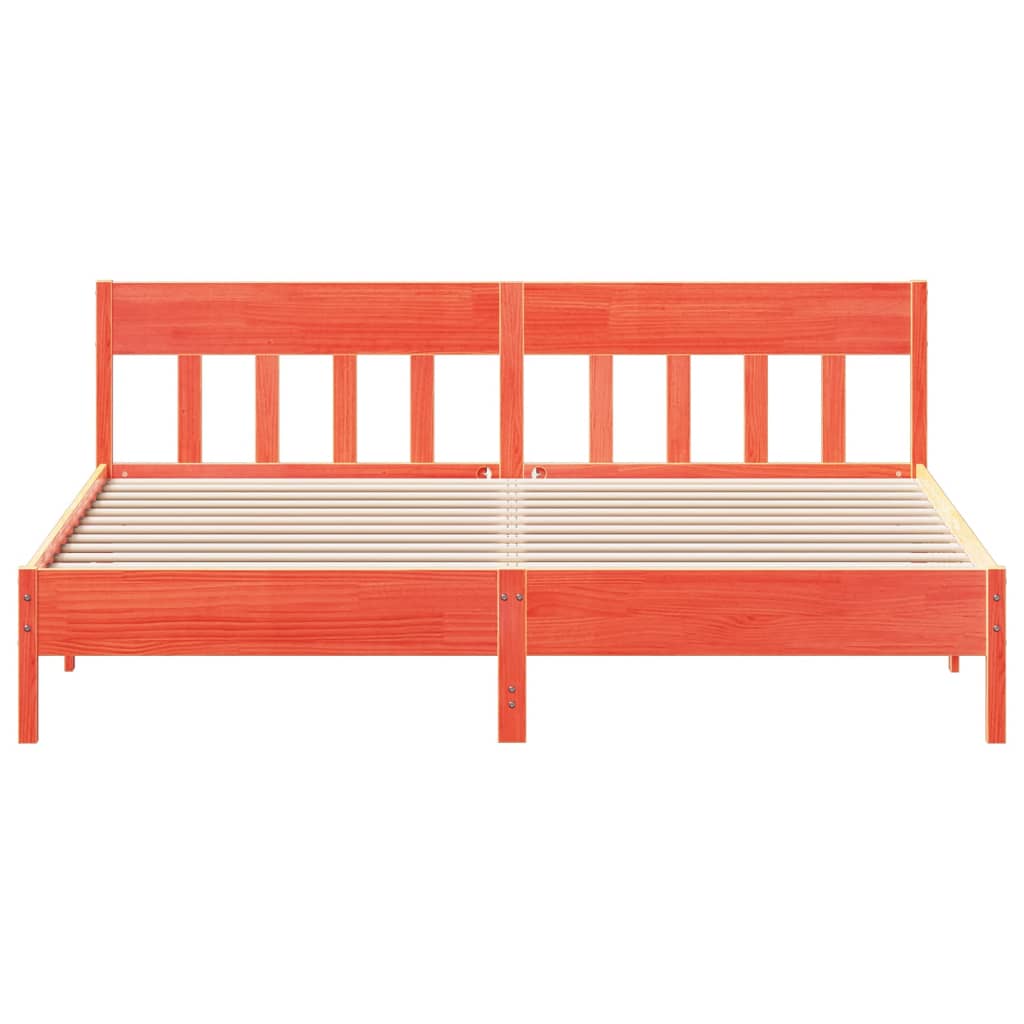 vidaXL Bed Frame without Mattress Wax Brown 200x200 cm Solid Wood Pine