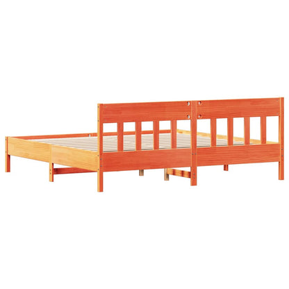 vidaXL Bed Frame without Mattress Wax Brown 200x200 cm Solid Wood Pine