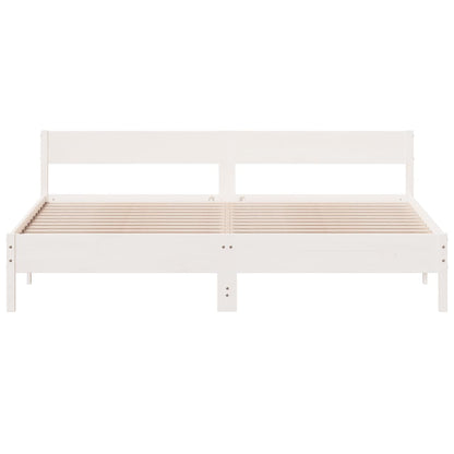 vidaXL Bed Frame without Mattress White 180x200 cm Super King Solid Wood Pine