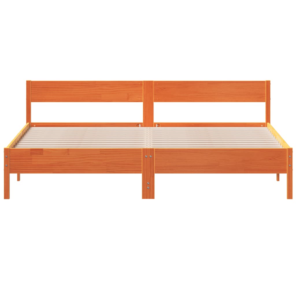 vidaXL Bed Frame without Mattress Wax Brown 180x200 cm Super King Solid Wood Pine