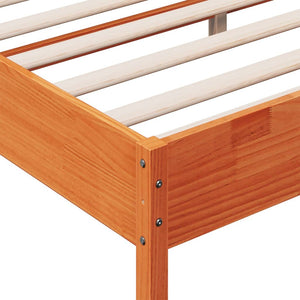 vidaXL Bed Frame with Headboard Wax Brown 180x200 cm Super King Solid Wood Pine