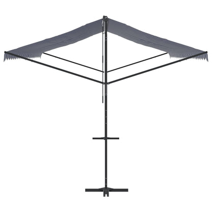 vidaXL Free Standing Awning Blue and White 600x300 cm Fabric and Steel