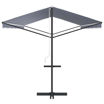vidaXL Free Standing Awning Blue and White 600x300 cm Fabric and Steel