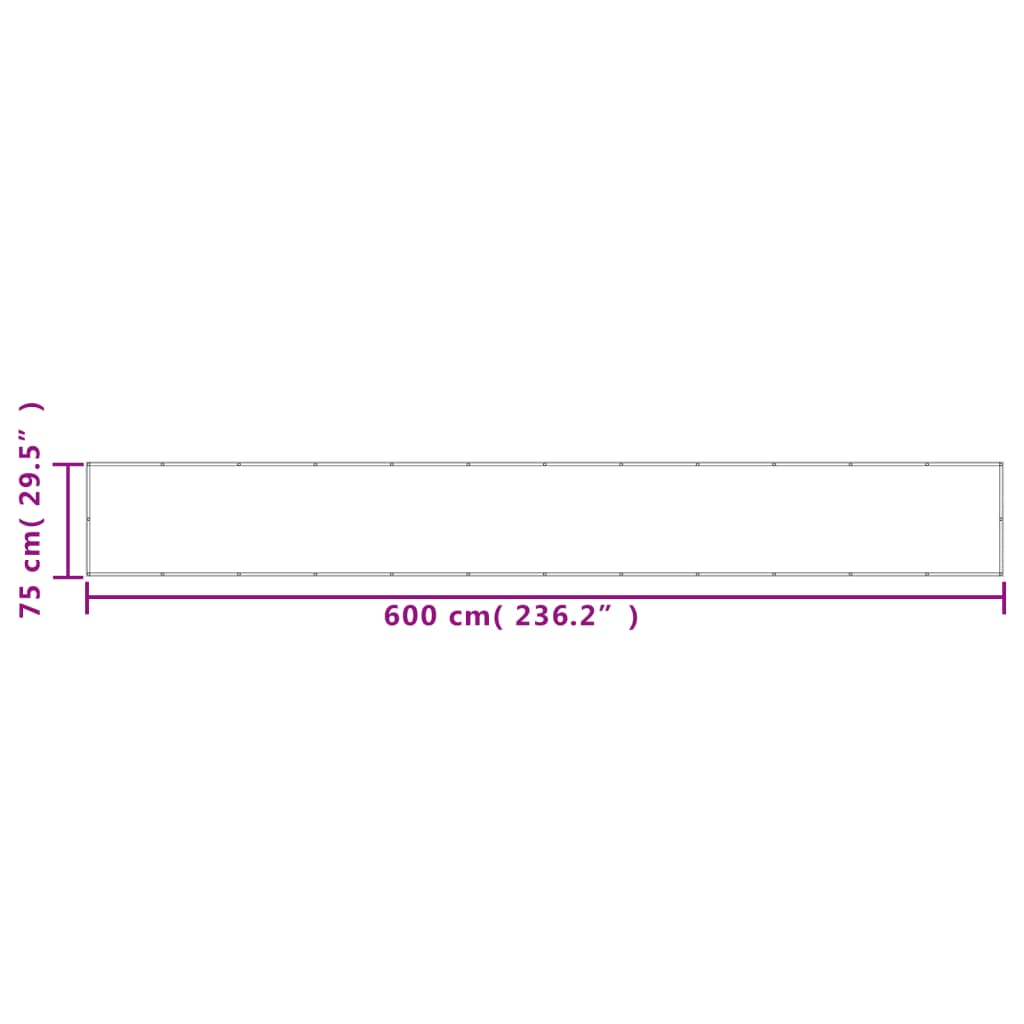 vidaXL Balcony Screen Light Grey 75x600 cm 100% Polyester Oxford