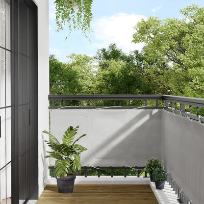 vidaXL Balcony Screen Light Grey 75x600 cm 100% Polyester Oxford
