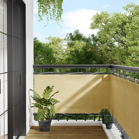 vidaXL Balcony Screen Sand 75x700 cm 100% Polyester Oxford