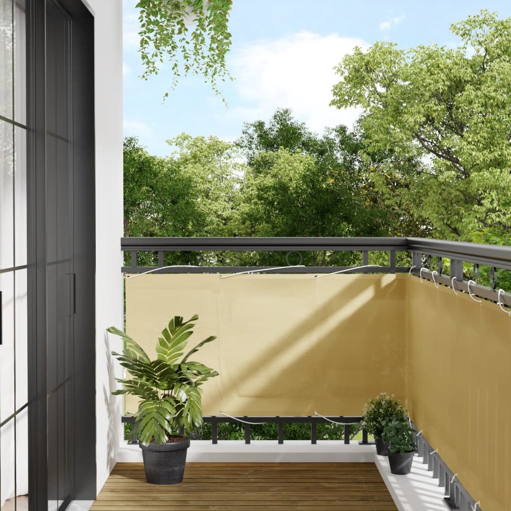 vidaXL Balcony Screen Sand 75x800 cm 100% Polyester Oxford