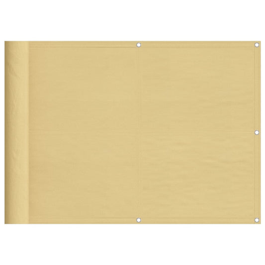 vidaXL Balcony Screen Sand 75x1000 cm 100% Polyester Oxford