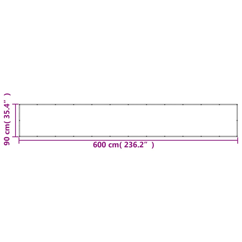 vidaXL Balcony Screen Sand 90x600 cm 100% Polyester Oxford