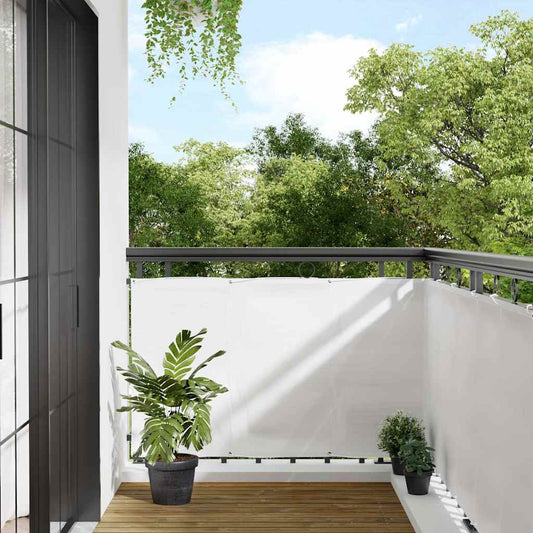 vidaXL Balcony Screen White 90x800 cm 100% Polyester Oxford