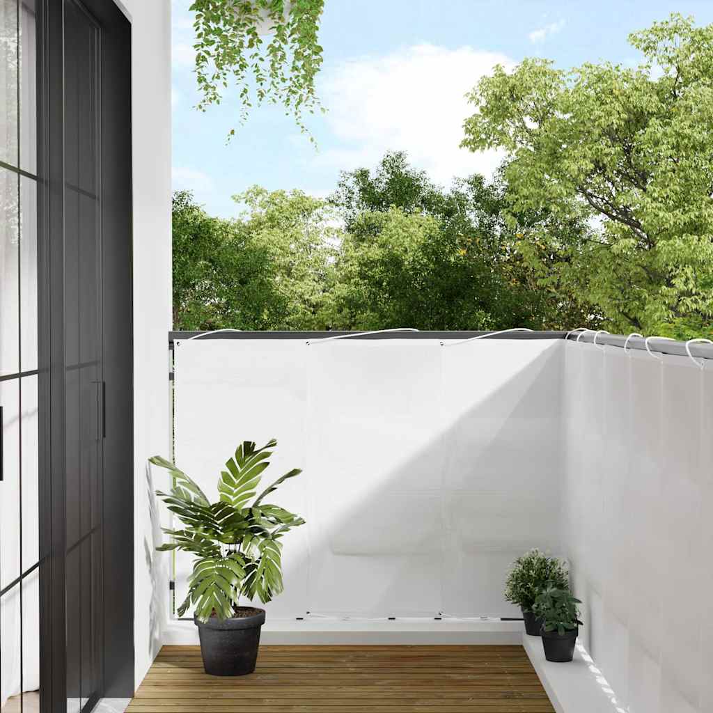 vidaXL Balcony Screen White 120x1000 cm 100% Polyester Oxford