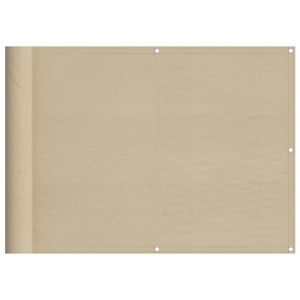 vidaXL Balcony Screen Beige 75x1000 cm 100% Polyester Oxford