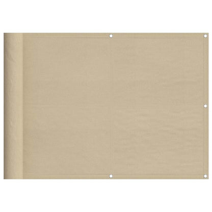 vidaXL Balcony Screen Beige 75x1000 cm 100% Polyester Oxford