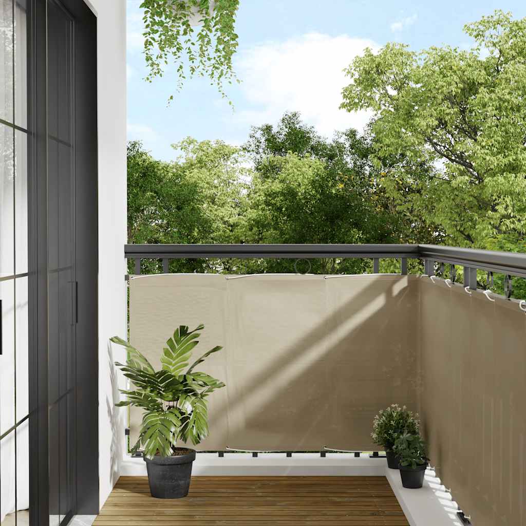 vidaXL Balcony Screen Beige 90x800 cm 100% Polyester Oxford