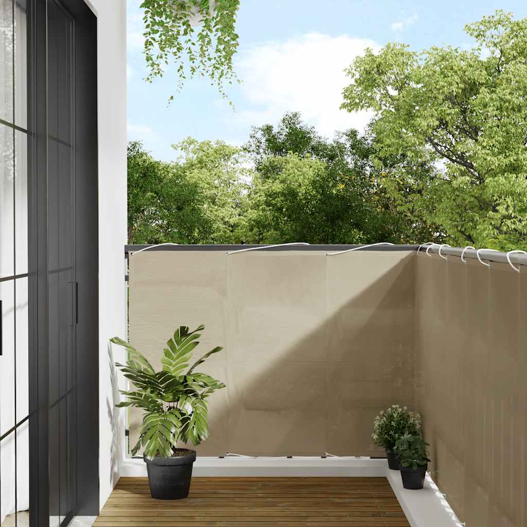 vidaXL Balcony Screen Beige 120x800 cm 100% Polyester Oxford