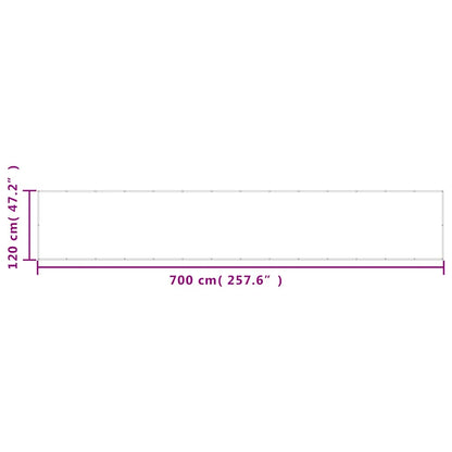 vidaXL Balcony Screen Cream 120x700 cm 100% Polyester Oxford