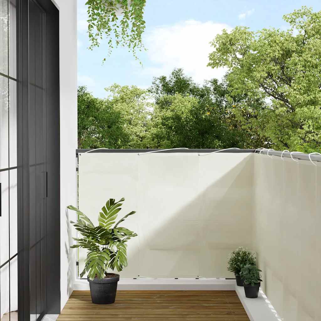 vidaXL Balcony Screen Cream 120x700 cm 100% Polyester Oxford