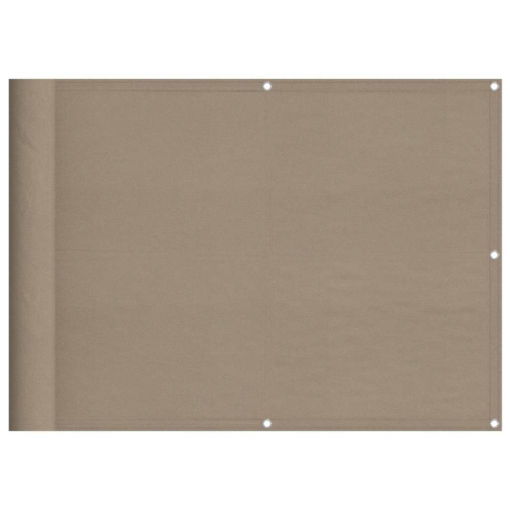 vidaXL Balcony Screen Taupe 75x800 cm 100% Polyester Oxford